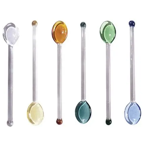 Produktbild: Cabilock Kaffeelöffel Teelöffel Glas Rührlöffel Hitzebeständige Löffel Lange Griffe Tee Kaffee Löffel Löffel Zufällige Farbe 6 Stück Party Besteck Bar Bankett Café Zuhause