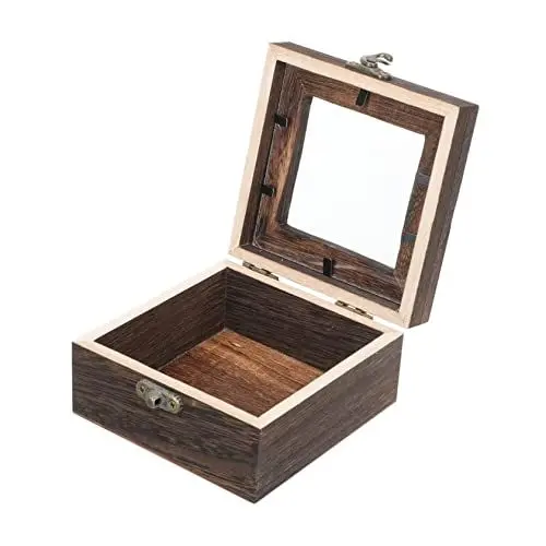 Produktbild: Holz Memory Box Bilderrahmen Tief: Kästchen Mit Insektenproben Glas Display Box Bilderrahmen Breiter Rahmen Für Insekten Insektenvorbereitungsbox Bilderrahmen Insektenvitrine Shadowbox-rahmen