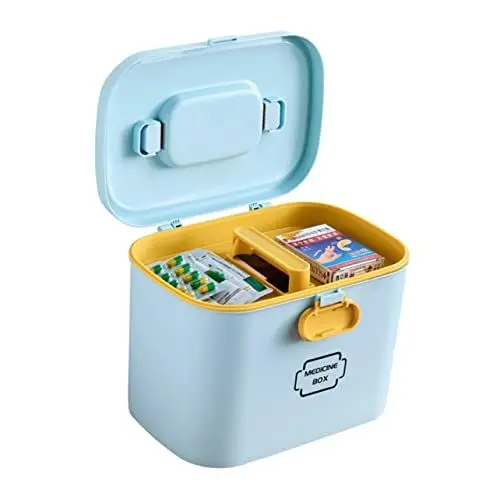 Produktbild: Cabilock Box Mit Medikamentenschloss Große Kapazität Medikamentenaufbewahrung Organizer Pillendose Tragbares Bastelzubehör