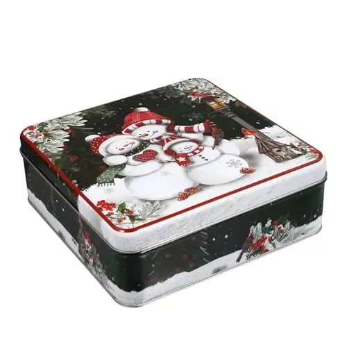 Produktbild: Cabilock Keksdose Weihnachten Schneemann Muster Blechdose Metalldose Plätzchendose Gebäckdose Süßigkeit Cookie Dosen Weihnachtsdose Vorratsdose für Weihnachten Urlaub Party Favor Gastgeschenke