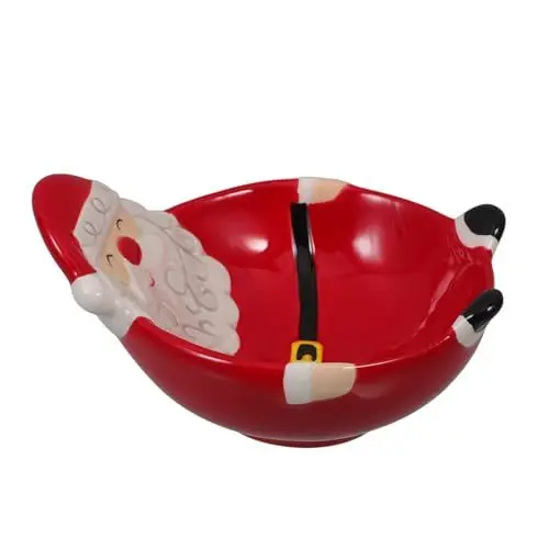 Produktbild: Cabilock Keramik-Obstschale Weihnachts-Süßigkeitsschale Weihnachtsmann-Servierschale Keramik-Kekstablett Obstschale Salatschüssel Dessertschale Zuckerdose Für Trockenfrüchte Nüsse