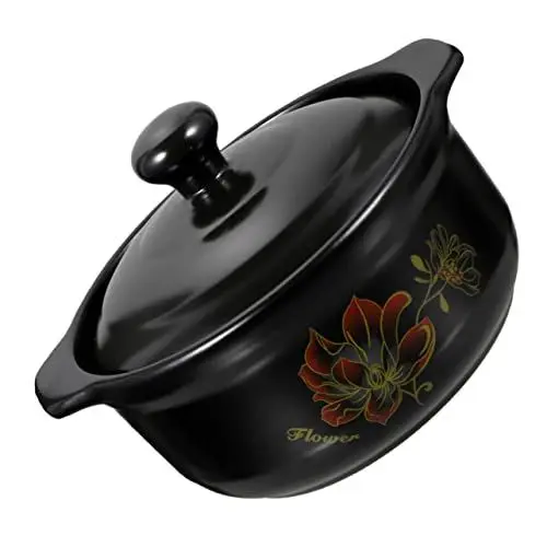 Produktbild: Cabilock Keramik Auflauf Bibimbap Kochtopf Heimauflauf Küchenutensilien Kleiner Auflauftopf Shabu Hot Pot Instant Nudelschüssel Schmorpfanne Mit Deckel Öfen Keramik