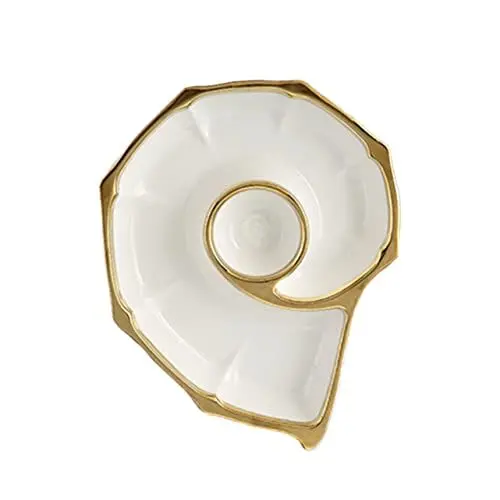 Produktbild: Cabilock Kreative Sushi-platte Fachplatte Weiß Geschirr Snack-tablett Obsttablett Party Thali Bhaji Teller Rundes Tablett Einziehbare Vampirzähne Eismaschine Erwachsener Kind Keramik Würze