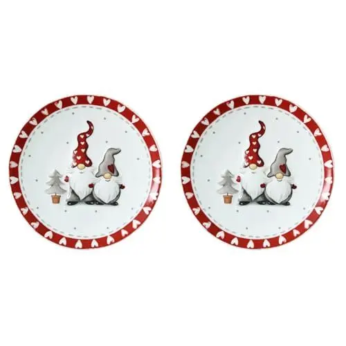 Produktbild: Cabilock Kuchenteller 2 Stück Fantastische Portion Weihnachten Vorspeise Salat Halter Stilvolle Dekorative Form GNOME Snacks Hochzeit Pasta Geschirr Kekse Ofen Desserts stück mit