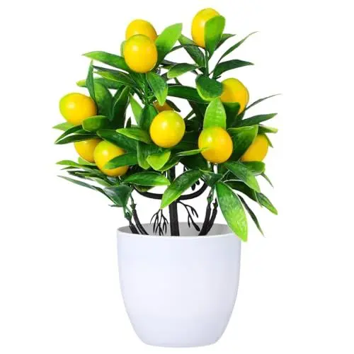 Produktbild: Cabilock Künstlicher Zitronenbaum Im Topf Mini-Zitronenbaum-Topiary Kleine Künstliche Blumen Im Topf Künstliche Grünpflanze Für Büro Tisch Geschäft Party-Dekoration