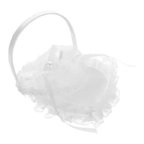 Produktbild: Cabilock Liebesringkissen Eheringkissen Kissenringträger Hochzeitskissen Für Die Zeremonie Ringkissen Für Hochzeitsfeier Ringhalter-trägerkissen Eheringhalter Weiß Garn·· Plastikbox·· Stoff