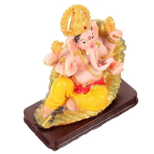 Produktbild: Cabilock Light fronleichnam Kunstharz zu Hause Lotus-Elefant-Gott-Skulptur Auto-Dekor -Statue -Dekoration für den Haushalt gemalt schmücken Ganni Dekorationen