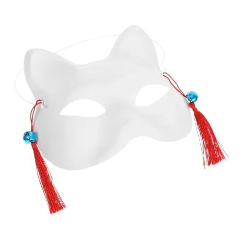 Produktbild: Cabilock Maskenkritzel schlichte Maske weiß Therische Maske unbemalte maske selber machen Katzenmaskenpapier DIY-Malmasken halloween maske dekorative Masken Karnevalsmasken Plastik
