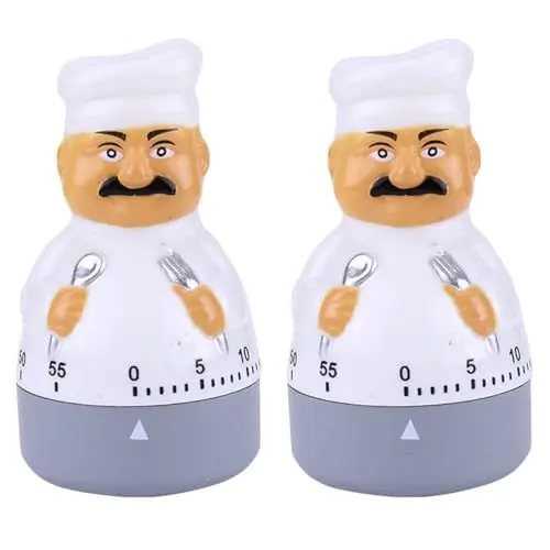 Produktbild: Cabilock Mechanisch Eieruhren Küchentimer Lustig Koch Figuren 2 Stück Countdown Alarm Timer Backuhr Backen Kochen Lernen Arbeiten Zeitmesser Küchenhelfer Kochhilfe Restaurant Zuhause
