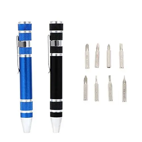 Produktbild: Cabilock Integriertes Reparaturwerkzeug 2 Stücke Mini Schraubendreher Set Schraubenzieher Kit 8 in 1 Pr?zisionen Reparaturwerkzeug Für Smartphone Pc Laptop Brillen Mini-tool Pc Werkzeug