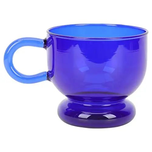 Produktbild: Cabilock Milchbecher Kaffeebecher Glasbecher Kaffeegl? mit Griff Glastasse Glastasse Cappuccino Kaffeetasse Saftbecher Saftgl? Whiskybecher Frühstückstasse für Küche Restaurant Bar Blau Mokkatassen