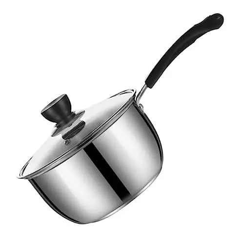 Produktbild: Cabilock Milchtopf Topf mit Deckel Mini Topf Butterwärmer kleiner Topf Schmorpfanne mit Deckel Küchentöpfe pfannenwender edelstahltopf kleine Pfanne kleine Töpfe zum Kochen Rostfreier Stahl