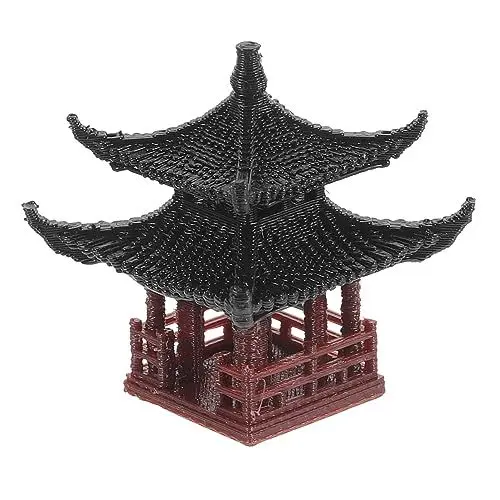 Produktbild: Cabilock Miniatur Steinlaternen Mini Pagode Statue Kunststoff Pavillon Figur Zen Gartenlaterne Skulptur Asiatische Dekofigur für Aquarium Terrarium Bonsai Mikrolandschaft Deko