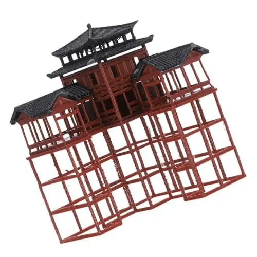 Produktbild: Cabilock Retro Pavilion Skulptur Mini Bonsai Figurine Kunststoff Mini Pagode Für Aquarium
