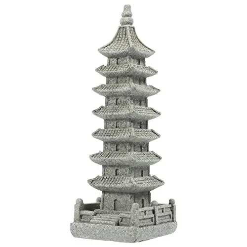 Produktbild: Cabilock Pagode Turm Gartenturm Pagode Statue Bonsai Deko Tempel Simulation Landschaft Türme für Garten Teich Desktop Büro Ornamente