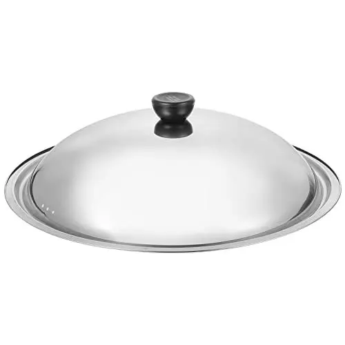 Produktbild: Cabilock Pfannendeckel Edelstahl Topfdeckel Kochdeckel Ersatzdeckel mit Knopf 34cm Kochtopf Deckel Universaldeckel Wok Abdeckung für Küche Töpfe Pfannen Bratpfanne Kochgeschirr Zufälliger Stil
