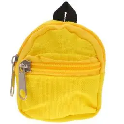 Produktbild: Cabilock Puppen-Reißverschluss-Rucksack Miniatur-Puppen Schultaschen Rucksack Niedliche Puppentasche Requisite Ornament Fotografie Requisite Für Schulbedarf Rucksack Puppenzubehör Gelb