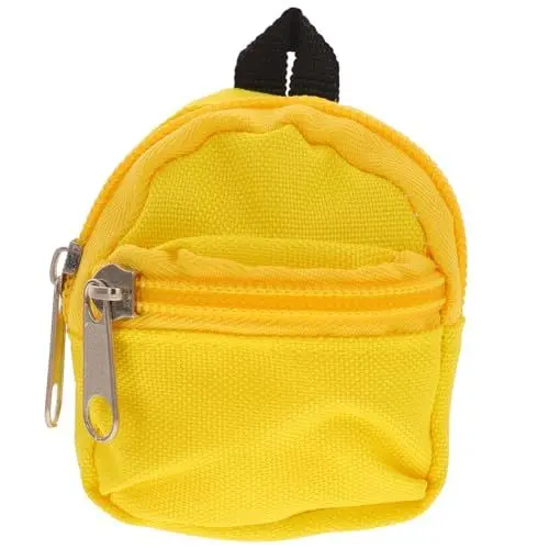 Produktbild: Cabilock Puppen-Reißverschluss-Rucksack Miniatur-Puppen Schultaschen Rucksack Niedliche Puppentasche Requisite Ornament Fotografie Requisite Für Schulbedarf Rucksack Puppenzubehör Gelb