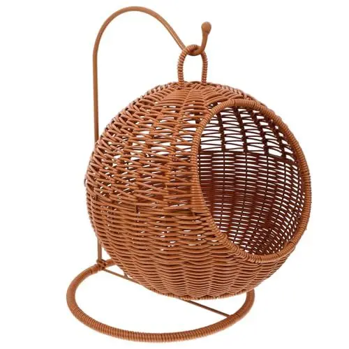 Produktbild: Cabilock Rattan-Obstschale Runde Brotkörbe Aus Korbgeflecht Snack-Servierschale Aufbewahrungsschalen Für Gemüsekorb Schlüsselhalter Für Den Tisch In Der Küche Zu Hause