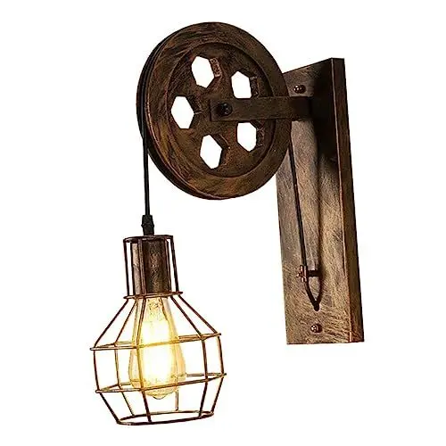 Produktbild: Cabilock Retro Wandleuchte Antikes Design Pendelleuchte Im Industrial Für Schlafzimmer Und Wohnzimmer Ohne Bronze