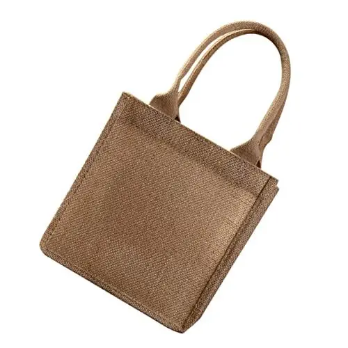 Produktbild: Cabilock Stilvolle Wiederverwendbare Einkaufstasche mit Griffen Aus Jute-sackleinen für Reisen und Den Täglichen Gebrauch