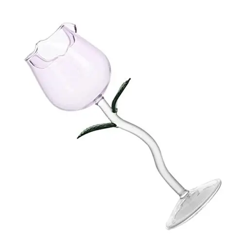 Produktbild: Cabilock Rosé Weinglas Gläser Toasten Weingläser in Rosenblütenform Weingläser Rose Champagnerflöten Parfaitschale Aus Glas Roséweingläser Stiel Martini-gläser Trinkutensilien Einzigartig
