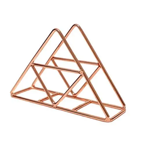 Produktbild: Roségold Dreieck Serviettenhalter Luxus Retro Serviettenhalter Papier Serviettenhalter Metall Eisen Serviettenständer Freistehende Flache Tissue Spender Veranstalter für