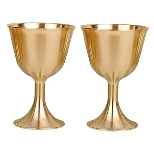 Produktbild: Cabilock Rot Kupferkelch Mittelalterlich Accessoires Edelstahlgläser Edelstahl Trinkgläser Rumgläser Retro Kleiner Kelch Wodkaglas Haushalt Heiliger Becher Buddhismusbecher Weinbecher 2Stk