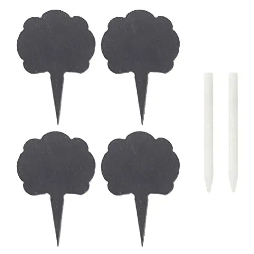 Produktbild: Cabilock Schiefer Schilder Kuchen Topper Mini Schiefertafel Cupcake Picks Kuchendeckel Pflanzschilder Stecketiketten Kuchendeko für Käse Kuchen Dessert Lebensmittel Blumentopf Kräuter
