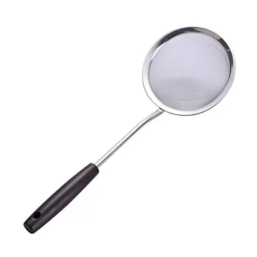 Produktbild: Cabilock Unverzichtbar Zum Kochen – Filterlöffel Aus Edelstahl Feines Netz Holzgriff Hitzebeständig Nicht Verformbar Ideal Für Hähnchenschenkel Und Pommes