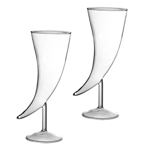 Produktbild: Cabilock Tasse Becher 2 Getränke Manhattan Servieren Persönlichkeit Partys Küchengeschenke Stielglas Bar Kelche Dekorative Karaffe Croissant Cocktailgläser Blumenstrauß Horn - Aperitif Wein Horned