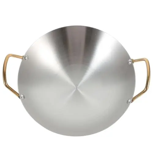 Produktbild: Cabilock Metall Wok Doppel Griffe Edelstahl Topf Haushalt Heißer Topf Antihaft-kochen Pan