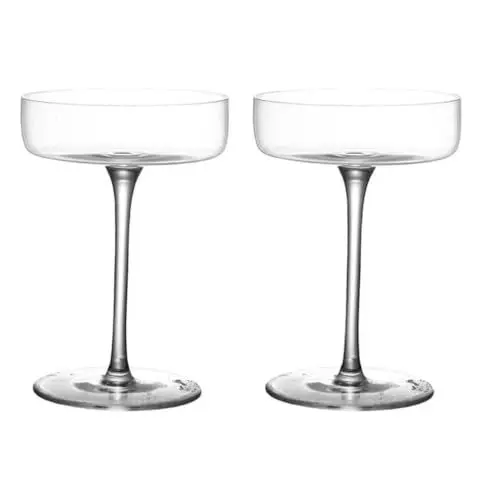 Produktbild: Cabilock Trinkglas Sektschalen Wasserbecher Glasses: 2Pcs Round Martini Glasses with Stem Elegant Drinking Cups Drinking Margarita Cocktails Martini Cocktailbecher Sektschale