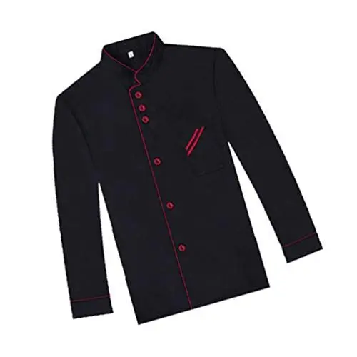 Produktbild: Cabilock Unisex Langarm Knopf Chef Jacke Klassische Koch Arbeit Uniform Größe XL (Schwarz)