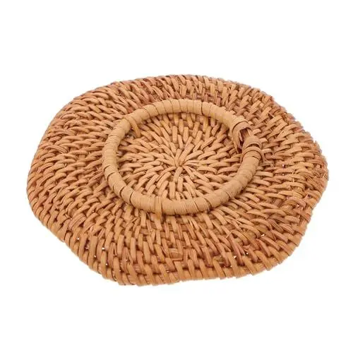 Produktbild: Cabilock Rattan-gewebtes Set – Wärmeisolierende Matte Für Esstisch – Nicht-bechermatte – Küchentassenmatte – Natürlich Für Getränke