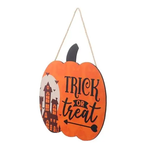 Produktbild: Cabilock Halloween-wanddekoration Türschild „süßes oder Saures“-Schild Hölzernes Türschild Zum Aufhängen Ornament für Zuhause