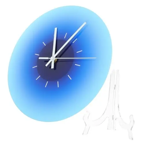 Produktbild: Cabilock Wanduhr mit Farbverlauf und Sonnenuntergang Moderne wanduhr Vintage stille Wanduhr herrenuhren Haushaltswanduhr Tischuhr Stumm Wandbehang Tischset dekorative Uhr Büro Acryl