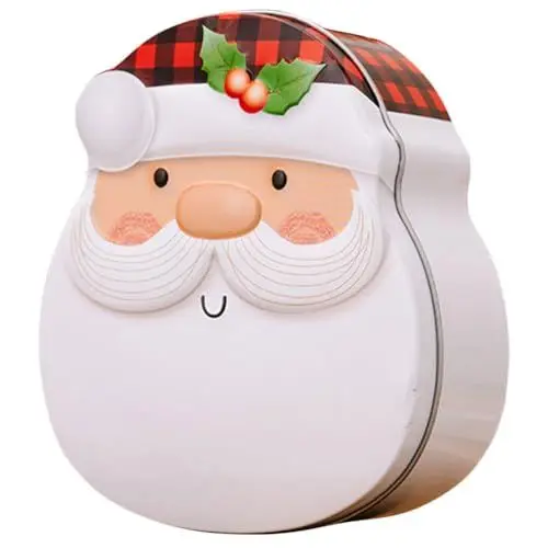 Produktbild: Cabilock Weihnachts-Blechdose Leere Blechdose Für Süßigkeiten Kekse Weißblech-Bonbonbehälter Weihnachtsdose Mit Deckel Weihnachtsmann-Keksdose Süßigkeiten-Verpackungshüllen Für