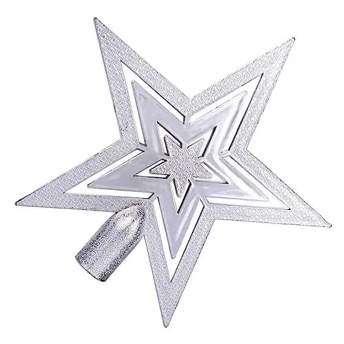 Produktbild: Cabilock Weihnachtsbaum Stern Topper Stern Baumkrone Goldrand baumschmuck weihnachtsbäumchen Tannenbaum Halloween-Dekorationen Weihnachtsbaumspitze Sternbaumkrone Weihnachten Zylinder Decke