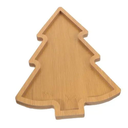 Produktbild: Cabilock Weihnachtsbaumtablett Partyteller in Weihnachtsbaumform Weihnachtstafel Weihnachtsbaumgeschirr weihnachtliche tischdeko weihnachtstischdeko Gewürzgericht Holzplatte hölzern