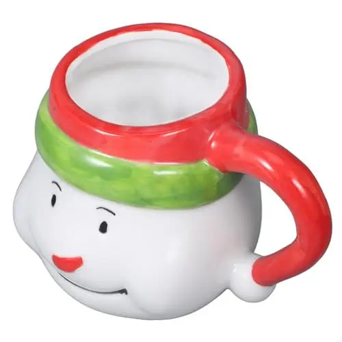 Produktbild: Cabilock Weihnachtsbecher Macchiato-tasse Getreidebecher Porzellantasse Kakao Tassen Neuheit Milchbecher Becher Aus Steingut Frühstückstasse Schneemann-becher Mokkatasse Keramik Weiß