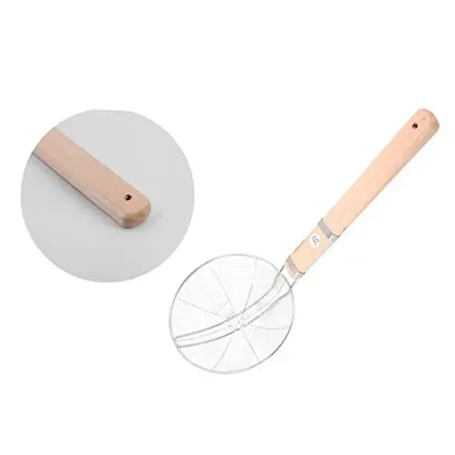 Produktbild: Cabilock Ergonomischer Siebkorb Mit Holzgriff Feines Netzsieb Für Die Küche Hot Pot Gebratene Lebensmittel Edelstahl