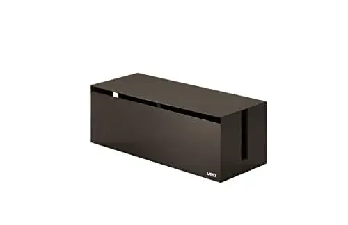 Produktbild: Yamazaki 2708 WEB Kabelbox, dunkelbraun, PC-ABS Harz, Minimalistisches Design, 40 x 15,5 x 14,5 cm (LxBxH)