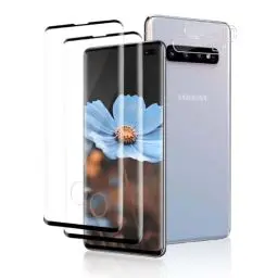 Produktbild: Cable Leader 2+2 Stück Schutzfolie für Panzerglas für Samsung Galaxy S10 Plus, 9H Härte Anti-Kratz Panzerfolie + Kameraschutz, Blasenfrei 3D Runde Kante S10 Plus Schutzglas, HD S10 Plus Displayschutz