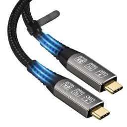 Produktbild: CableDeconn USB4 8K 1m Cable M/M USB-C Compatible with TB4 8K 60Hz Video 40Gbps Data Transmissions Rate 20V 5A 240W Power Delivery 3in1 USB-C Cable for Monitors External SSD eGPU