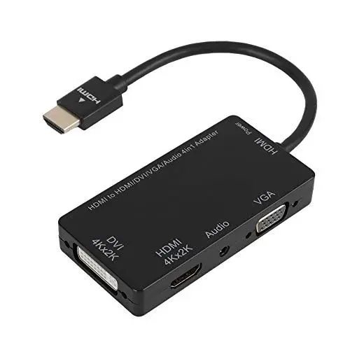 Produktbild: Cabledeconn zu Dvi 4k/Vga/4k/Audio 4-in-1-Adapter-Konverterkabel PC/Telefon