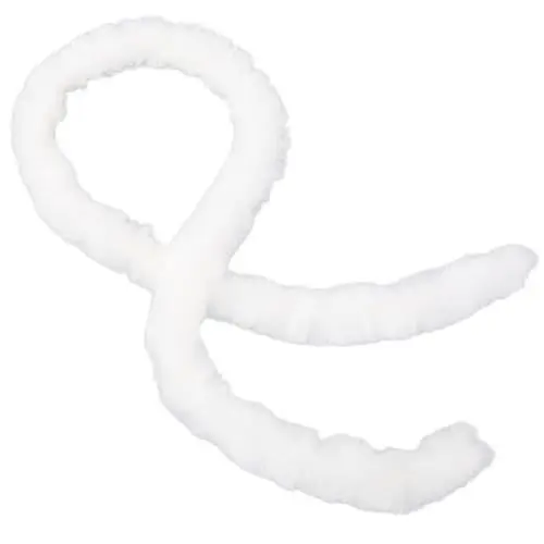 Produktbild: CABODYALS 2 m Weißes Kunstpelzband Chenille Wickelstäbe Flauschige Flauschige Stoffbesätze Weiche Zottelige Rollenstiele Pelzige Weihnachtsbänder Für Kleidungszubehör Dekoration Heimwerkerbedarf