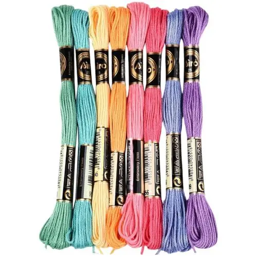 Produktbild: CABODYALS 8 Knäuel 6 Stränge Buntes Stickgarn Regenbogen Farbverlauf Kreuzstichgarn Freundschaftsarmbänder Garnfäden Schnur Zum Handnähen Schmuckbasteln Armbänder DIY