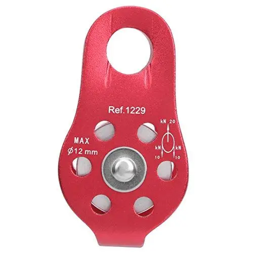Produktbild: CaCaCook Feste Einzelrolle, 20 KN Kleine Kletterrolle den Außenbereich, Aluminium, Mikro-Feste Seitenrollen, Feste Seitenrolle, Mikro-Rolle Klettern, Zipline,