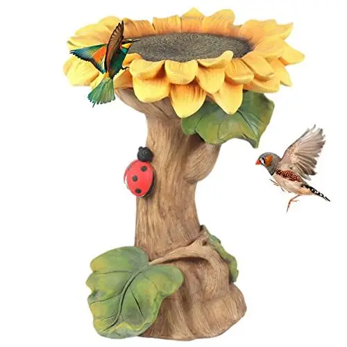 Produktbild: Vogeltränke Stehend Für Garten,Harz Sonnenblume Wilde Vogel Blumenschale Sonnenblume Vogelbad Wilde Vogel Füttertafel Schale Vogelbad Ständer für Außenhaus Tisch